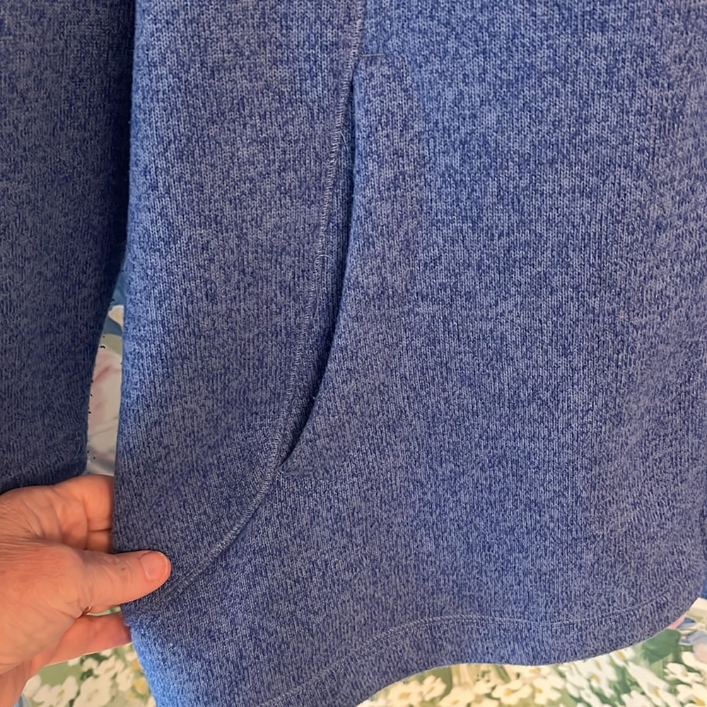 Lands End blue hooded sweatshirt with double zipper size 2X - Picture 3 of 8